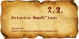 Kolonics Napóleon névjegykártya